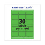 AVE5971 - Avery High Visibility Laser Labels. 1 x 2 5/8, Neon Green, 750/Pack