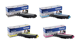 Brother TN227 High Yield Color Toner Set (BK/C/M/Y) (1) TN227BK, (1) TN227C, (1) TN227M, (1) TN227Y