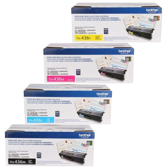 Brother TN436 BK/C/M/Y High Yield Toner (4) Pack